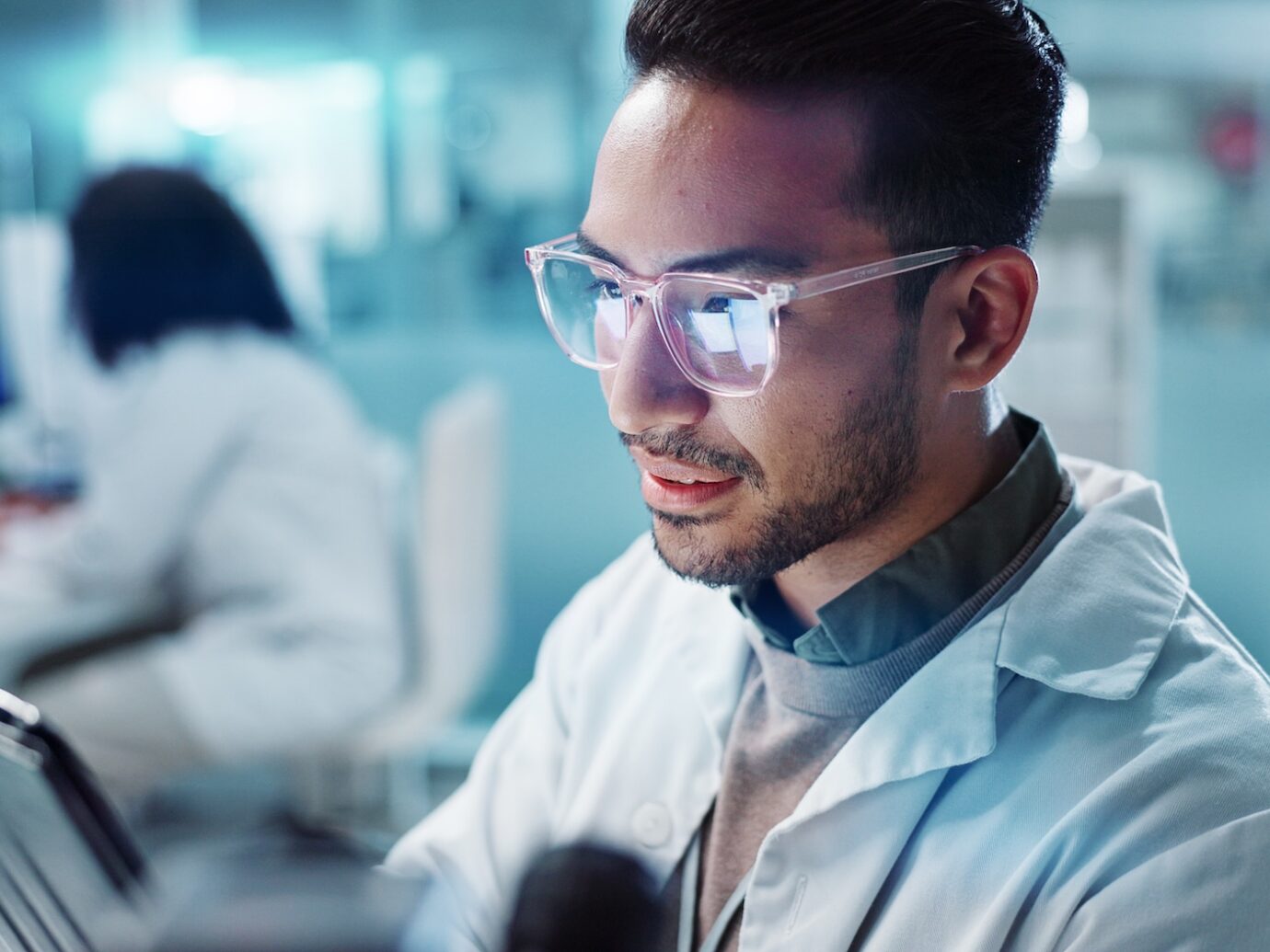 scientist analysis in laboratory