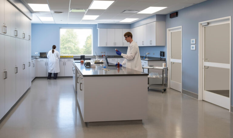 Dr Vince lab team at work