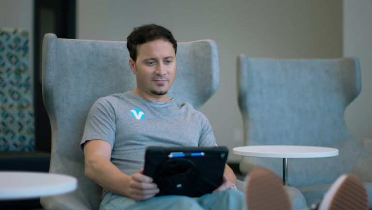 Man using tablet