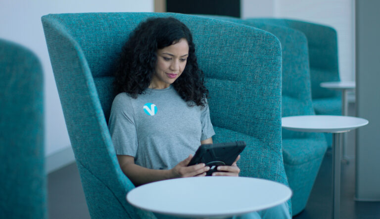 woman with a tablet