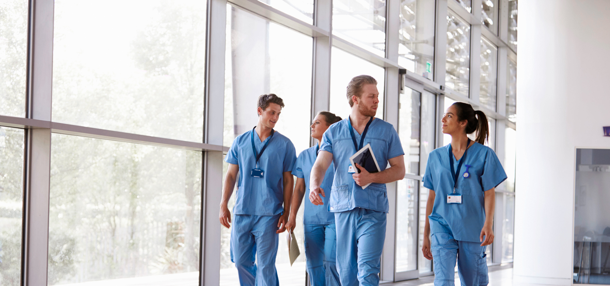 doctors walking in a hallway