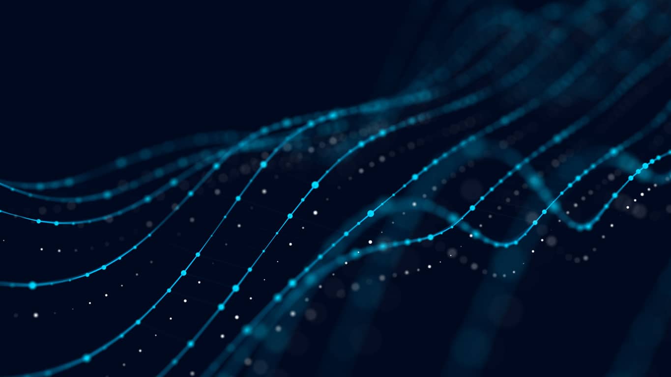 Blue wave connection dots and lines