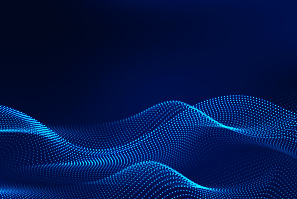 Dynamic blue particle wave