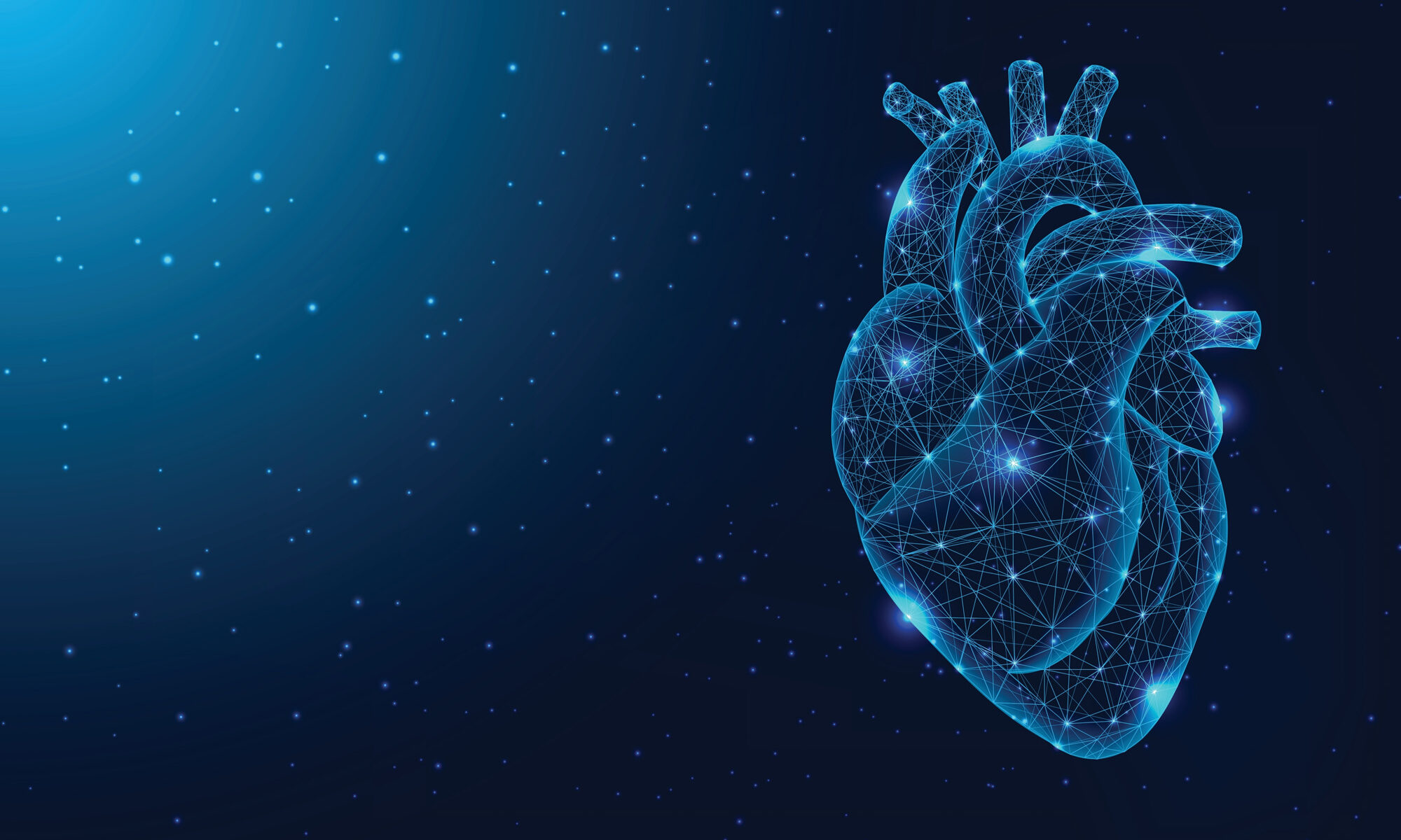 Futuristic Digital Human Heart in Space